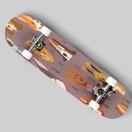  Puiuoo Christmas Seamless Print Patterns for Packaging Fabrics and Patterns Skateboard for Beginners Standard Skateboard for Adults Youth Kids Maple Double Kick Concave Boards Complete Sk