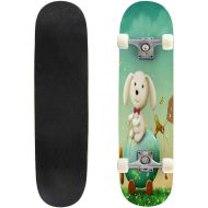 Puiuoo Cool Skateboard for Girls Boys Teens Beginners Easter Egg Stock Maple Standard Complete Skateboards for Adults Youth Kids Outdoor Stuff Gifts