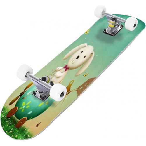  Puiuoo Cool Skateboard for Girls Boys Teens Beginners Easter Egg Stock Maple Standard Complete Skateboards for Adults Youth Kids Outdoor Stuff Gifts