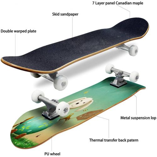  Puiuoo Cool Skateboard for Girls Boys Teens Beginners Easter Egg Stock Maple Standard Complete Skateboards for Adults Youth Kids Outdoor Stuff Gifts