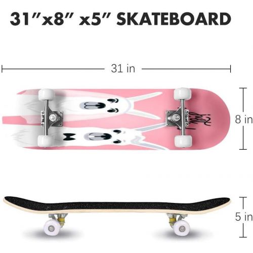  Puiuoo Ferocious Tiger Strong Bodybuilder Stock Cool Skateboard for Teens Boys Girls Beginners Standard Skateboard for Adults Youth Kids Maple Complete Skateboard Outdoor Gifts