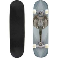 Puiuoo Laos Three Headed Elephant Cool Skateboard for Teens Boys Girls Beginners Standard Skateboard for Adults Youth Kids Maple Complete Skateboard Outdoor Gifts