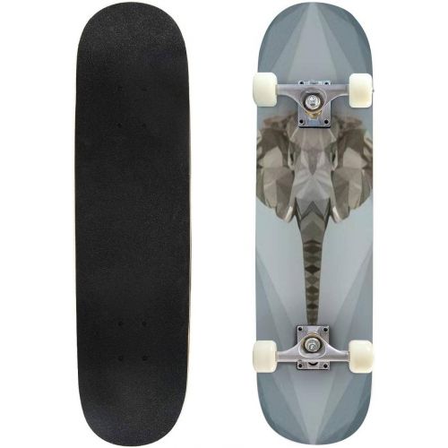  Puiuoo Laos Three Headed Elephant Cool Skateboard for Teens Boys Girls Beginners Standard Skateboard for Adults Youth Kids Maple Complete Skateboard Outdoor Gifts