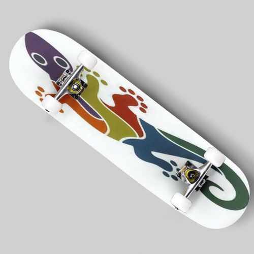  Puiuoo Colorful Siamese Fighting Fish or Betta Fish Swimming in Japanese Wave Skateboard for Beginners Standard Skateboard for Adults Youth Kids Maple Double Kick Concave Boards Complete