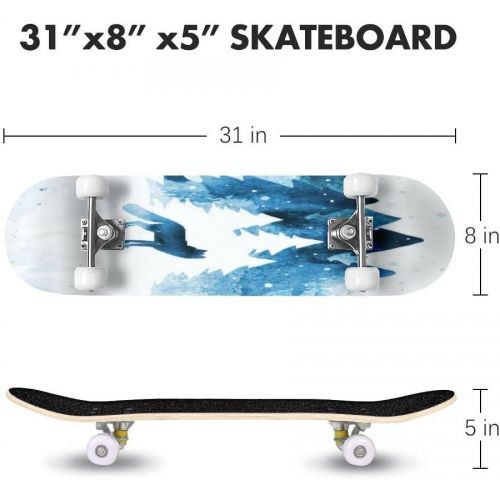 Puiuoo Vitrail in Chapel of Jacques Coeur from Bourges Cathedral Stained Skateboard for Beginners Teens Boys Girls Cool Stuff Standard Skateboard for Adult Kids Maple Complete Skateboard