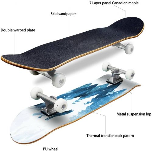  Puiuoo Vitrail in Chapel of Jacques Coeur from Bourges Cathedral Stained Skateboard for Beginners Teens Boys Girls Cool Stuff Standard Skateboard for Adult Kids Maple Complete Skateboard