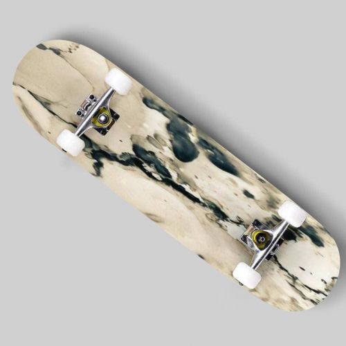  Puiuoo Airy Alcohol Ink Artwork Fragment Japanese Ink Style Coffee Wall Cool Skateboard for Girls Boys Teens Beginners Standard Skateboard for Adults Youth Kids Maple Complete Skateboard