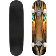 Puiuoo Modern Oil Painting of Lion face on Colorful Artist Collection of Skateboard for Teens Boys Girls Beginners Cool Standard Skateboards Adults Youth Kids Maple Complete Outdoor Gifts