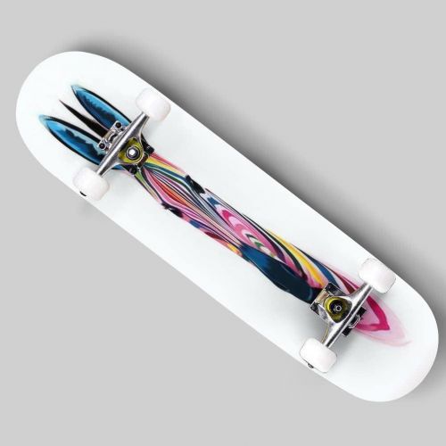  Puiuoo Stylized red Squirrel painted in watercolor hand drawn with fairy tale Cool Skateboard for Girls Boys Teens Beginners Standard Skateboard for Adults Youth Kids Maple Complete Skate