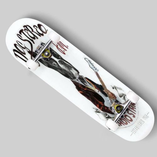  Puiuoo Puppy The Artist Draws The Bird Cool Skateboard for Girls Boys Teens Beginners Standard Skateboard for Adults Youth Kids Maple Complete Skateboard Outdoor 31x8