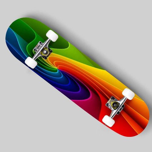  Puiuoo Tendril Spiral Circle Abstract in Summer Garden Skateboard for Beginners Standard Skateboard for Adults Youth Kids Maple Double Kick Concave Boards Complete Skateboard 31x8
