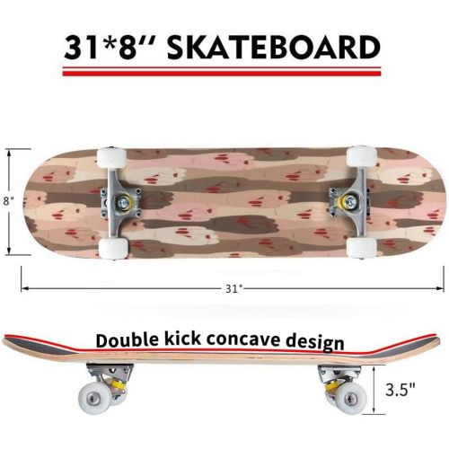  Puiuoo International Womens Day with 8 March Cool Skateboard for Girls Boys Teens Beginners Standard Skateboard for Adults Youth Kids Maple Complete Skateboard Outdoor 31x8