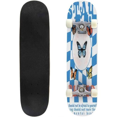  Puiuoo Abstract Cool Skateboard for Girls Boys Teens Beginners Standard Skateboard for Adults Youth Kids Maple Complete Skateboard Outdoor 31x8