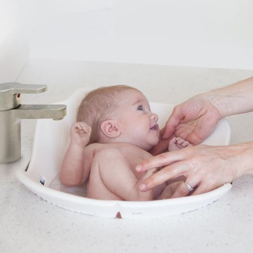 퍼지 [아마존베스트]Puj Flyte - Compact Baby Bathtub - Infant, Newborn, 0-6 Months, in-Sink Baby Travel Bathtub, BPA Free, PVC Free (Grey)