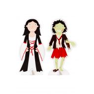 /Pukaca Halloween Paper Dolls - DIY Craft Kit Paper Dolls - DIY Costume Kit - Halloween Decor