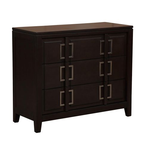  Pulaski DS-A092001 Geometric Transitional Drawer Chest with Cherry Finish and Nickel Hardware Brown