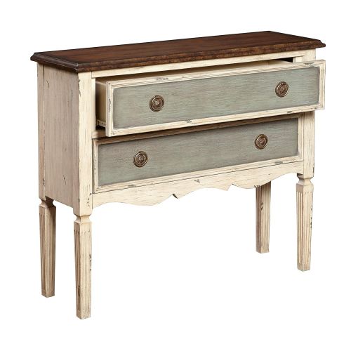  Pulaski DS-P017066 Antique Distressed Accent Hall Drawer Chest, White