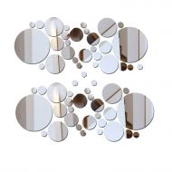 Pulch Ritudinous 60PCS Round Wall Stickers Circle Mirror DIY Living Room/Bedroom/Decoration