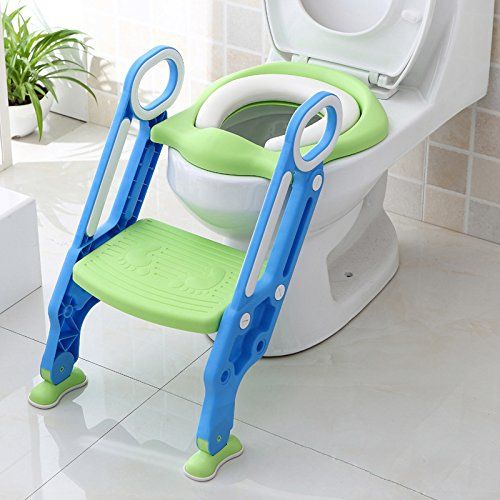  Pull Potty Toddler Toilet Training Seat with Sturdy Non-Slip Ladder Step, Potty Toilet Trainer Seat with Step Stool Ladder