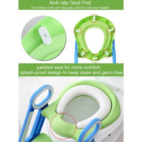  Pull Potty Toddler Toilet Training Seat with Sturdy Non-Slip Ladder Step, Potty Toilet Trainer Seat with Step Stool Ladder