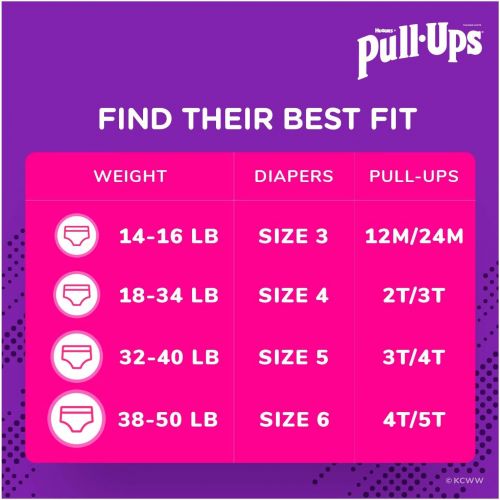  Huggies Pull-Ups Learning Designs Potty Training Pants for Girls, 3T-4T (32-40 lb.), 84 Ct. (Packaging May Vary)