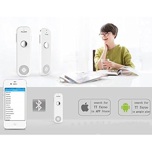  [아마존베스트]Pulomi TT Easy Trans Smart Language Translator Device Electronic Pocket Voice Bluetooth 52 Languages for Learning Travel Shopping Business White Red