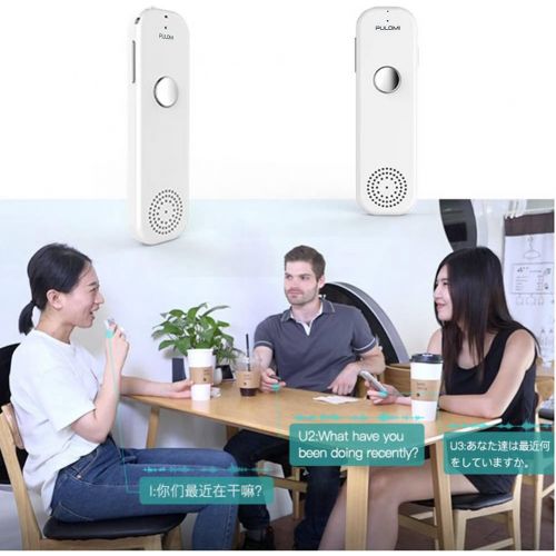  [아마존베스트]Pulomi TT Easy Trans Smart Language Translator Device Electronic Pocket Voice Bluetooth 52 Languages for Learning Travel Shopping Business White Red