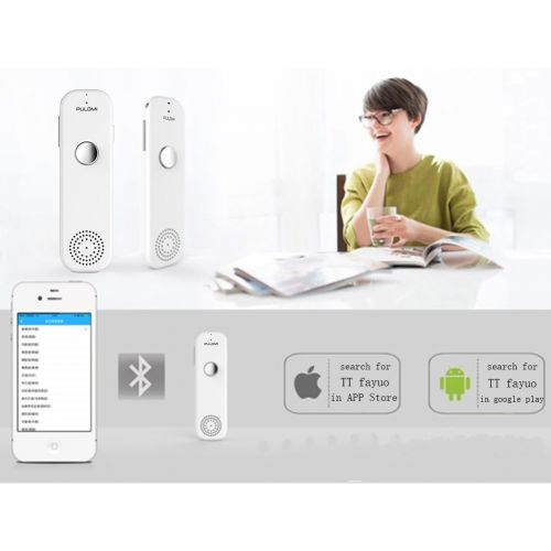  [아마존베스트]Pulomi TT Easy Trans Smart Language Translator Device Electronic Pocket Voice Bluetooth 52 Languages for Learning Travel Shopping Business White Red