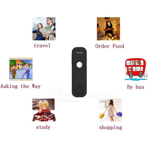  [아마존베스트]Pulomi TT Easy Trans Smart Language Translator Device Electronic Pocket Voice Bluetooth 52 Languages for Learning Travel Shopping Business White Red Black