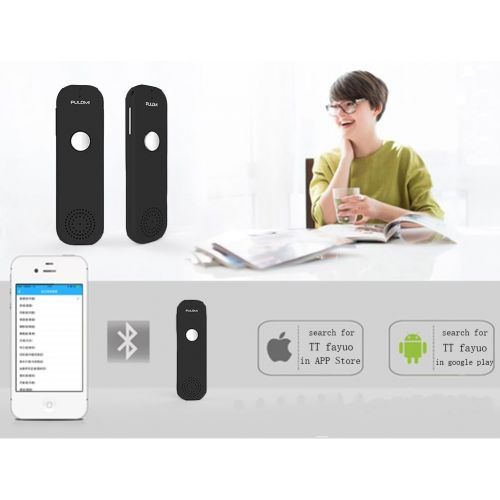  [아마존베스트]Pulomi TT Easy Trans Smart Language Translator Device Electronic Pocket Voice Bluetooth 52 Languages for Learning Travel Shopping Business White Red Black