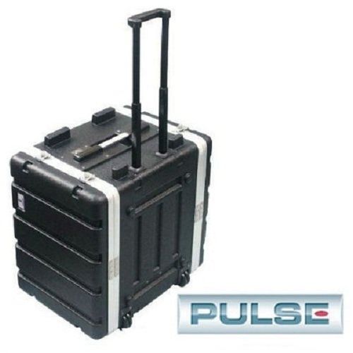  Pulse Pro Audio DJ Rolling ABS Rack Mount Flight Case Stackable Electronic Equipment Case- Seven Rack Spaces 7RU