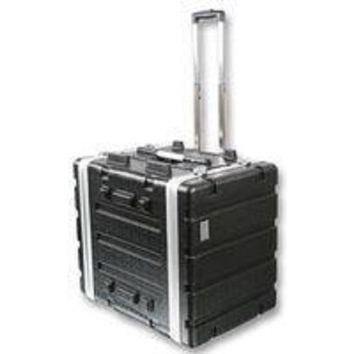  Pulse Pro Audio DJ Rolling ABS Rack Mount Flight Case Stackable Electronic Equipment Case- Seven Rack Spaces 7RU