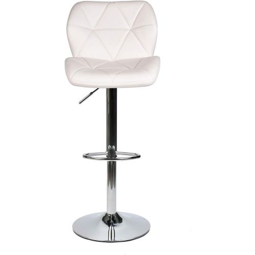  [아마존 핫딜] [아마존핫딜]PULUOMIS Set of 2 Bar Stools Leather Modern Hydraulic Swivel Dinning Chair Barstools, White