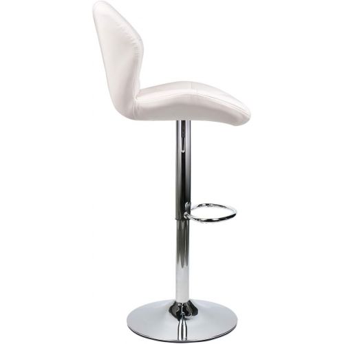  [아마존 핫딜] [아마존핫딜]PULUOMIS Set of 2 Bar Stools Leather Modern Hydraulic Swivel Dinning Chair Barstools, White