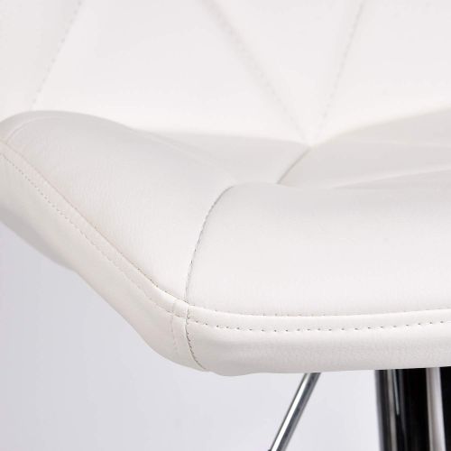 [아마존 핫딜] [아마존핫딜]PULUOMIS Set of 2 Bar Stools Leather Modern Hydraulic Swivel Dinning Chair Barstools, White