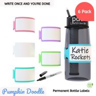 [아마존베스트]Pumpkin Doodle Personalize-able Write-on Labels for Bottles/Sippy Cups/Food Containers 6pcs (Multi-Color)