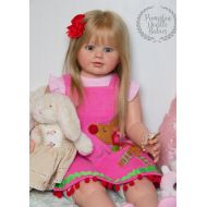 PumpkinDoodleBabies CUSTOM ORDER Reborn Toddler Doll Baby Child Size Girl Perla by Jannie De Lange 35 Tall