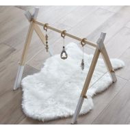Etsy Baby Gym With 3 Toys  Activity Center  Stylish and Natural Nursery Decor  Baby Activity Gym  Wooden Frame