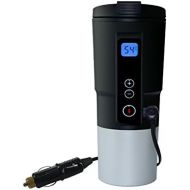 Puncia 12V Wasserkocher Auto Edelstahl Elektrische Smart Kaffeetasse fuer Auto mit Temp Steuerung und Display(Schwarz) (schwarz)