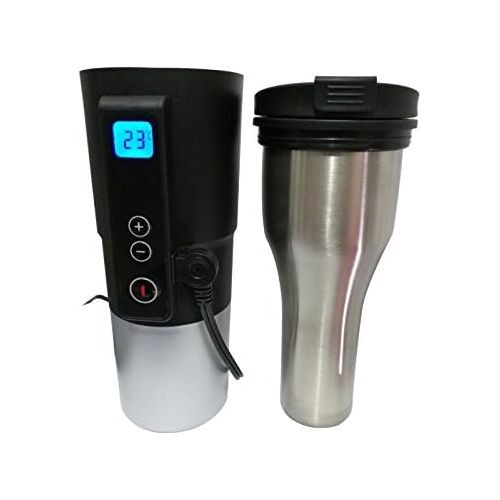  Puncia 12V Wasserkocher Auto Edelstahl Elektrische Smart Kaffeetasse fuer Auto mit Temp Steuerung und Display