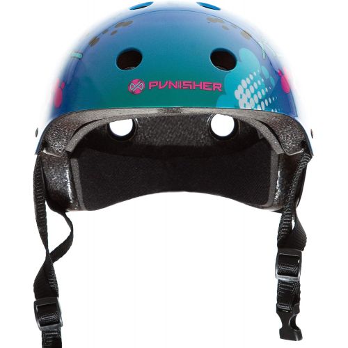  Punisher Skateboards 11-Vent Multi-Sport Skateboard and BMX Helmet, Youth Size Medium, Includes Extra Helmet Pads, Boys and Girls, Assorted Styles