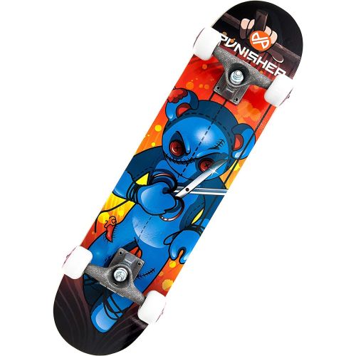  Punisher Skateboards Puppet 31-Inch Double Kick Concave Complete Skateboard