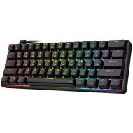 Punkston TH61 60% Mechanical Gaming Keyboard,RGB Backlit Wired Ultra-Compact Mini Mechanical Keyboard Full Keys Programmable Black (Optical Blue Switch)