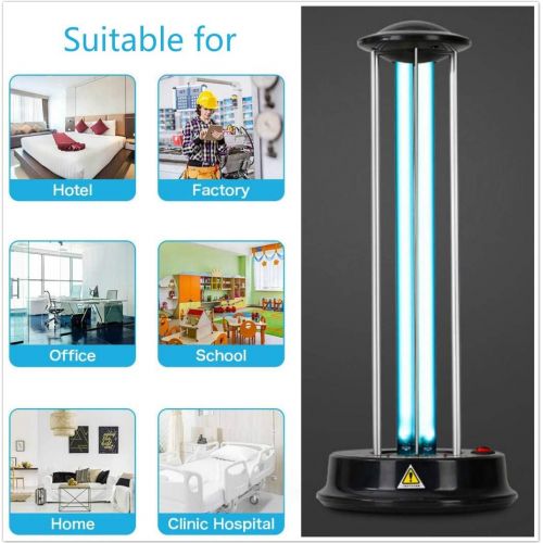  Pur UV 55w 110v Powerful Ultraviolet Light Remote Timer Control Disinfection Living Room Bedroom Sanitizer UV Lamp kill 99.9% mold Bacteria Germs Dustmite and Virus Household Pet H