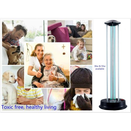  Pur UV 55w 110v Powerful Ultraviolet Light Remote Timer Control Disinfection Living Room Bedroom Sanitizer UV Lamp kill 99.9% mold Bacteria Germs Dustmite and Virus Household Pet H