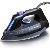 [아마존 핫딜] [아마존핫딜]PurSteam World's Best Steamers Professional Grade 1700W Steam Iron for Clothes with Rapid Even Heat Scratch Resistant Stainless Steel Sole Plate, True Position Axial Aligned Steam Holes, Self-Cleaning Function