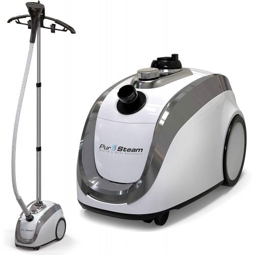  [아마존베스트]PurSteam World PurSteam - 2019 Official Partner of Fashion - Full Size Steamer for Clothes, Garments, Fabric - Professional Heavy Duty - 4 Steam Levels Producing Perfect Continuous Steam