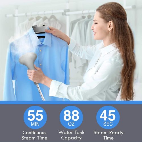  [아마존베스트]PurSteam World's Best Steamers PurSteam Full Size Garment Fabric Steamer Professional Heavy Duty Industry Leading 2.5 Liter (85 fl.oz.) Water Tank Producing Over 60min of Continuous Steam with 4 Level Steam Adju