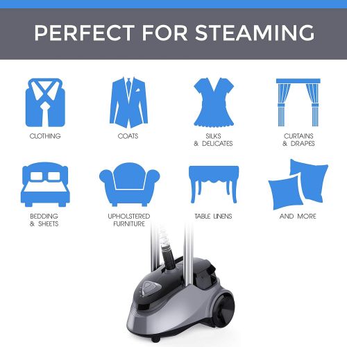  [아마존베스트]PurSteam World's Best Steamers PurSteam Full Size Garment Fabric Steamer Professional Heavy Duty Industry Leading 2.5 Liter (85 fl.oz.) Water Tank Producing Over 60min of Continuous Steam with 4 Level Steam Adju