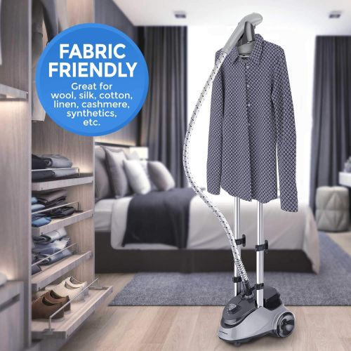  [아마존베스트]PurSteam World's Best Steamers PurSteam Full Size Garment Fabric Steamer Professional Heavy Duty Industry Leading 2.5 Liter (85 fl.oz.) Water Tank Producing Over 60min of Continuous Steam with 4 Level Steam Adju